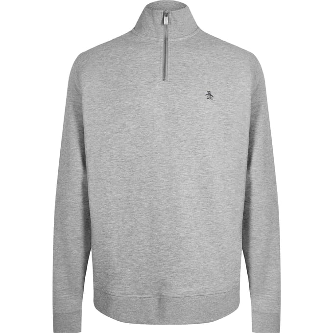 Original Penguin Heren Sticker Pete Sweatshirt met Ruches (Heide-Mergel)