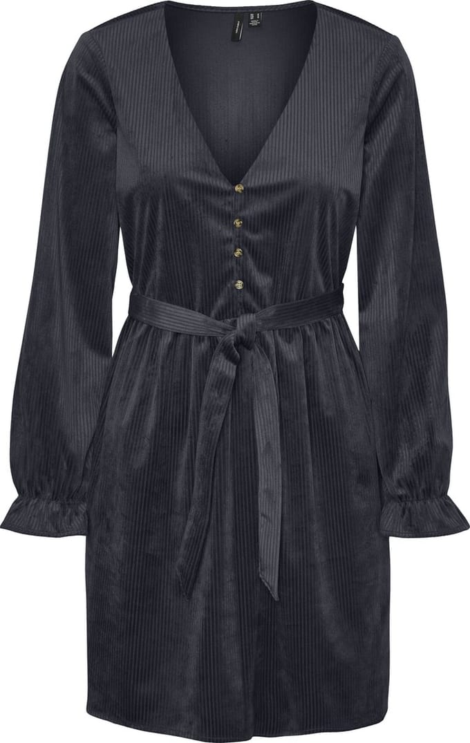 VERO MODA - VMLINDA L/S BUTTON SHORT DRESS WVN EXP - Dames - Mini jurken
