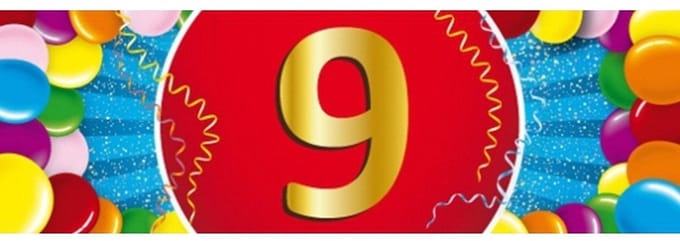 9 jaar sticker