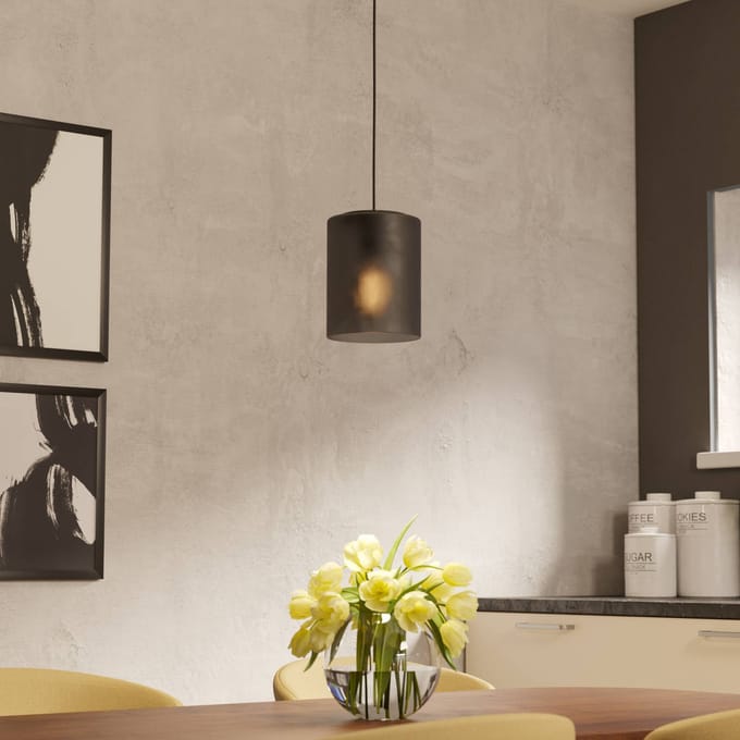 EGLO Colomera Hanglamp - E27 - Ø 15 cm - Zwart|Mat Grijs