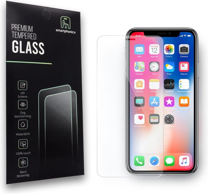 Smartphonica Screenprotector geschikt voor iPhone X/Xs screenprotector van buigbaar glas geschikt voor Apple iPhone X/10;Apple iPhone Xs