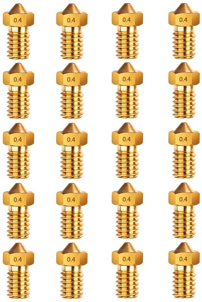 3D printer reserveonderdelen - 3D Printer Nozzles - 20-delige Messing Nozzles 0,4mm, Geschikt voor 1,75mm Filament en E3D V5-V6