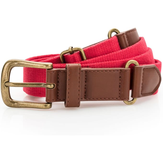 Asquith & Fox Heren Fauxleer en Canvasgordel (Kersenrood)