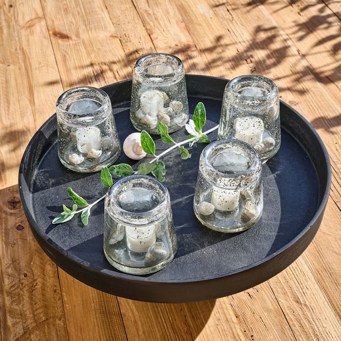 LOBERON Windlichtje set van 5 Novalio groen