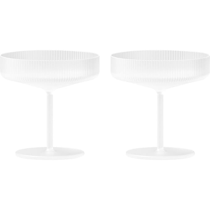Ferm living - Ripple champagneglas - set van 2 - Frosted