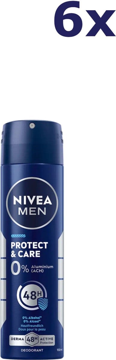 6x Nivea Men 150ml Protect Care deodorant