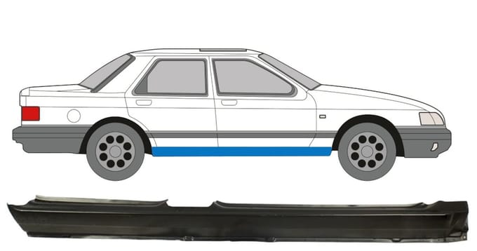 Volledige dorpel voor Ford Sierra 1982-1993 / Rechts