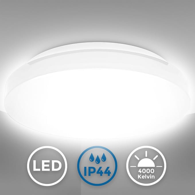 B.K.Licht - Badkamerlamp - IP44 -  Ø29cm - 4.000K - 12W