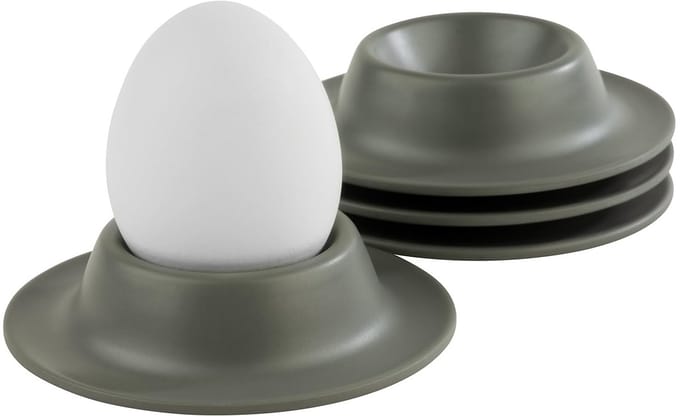 APS Eierdopjes - Melamine Eierdop Houder voor Ontbijt - Stapelbaar - Grijs - 4 stuks