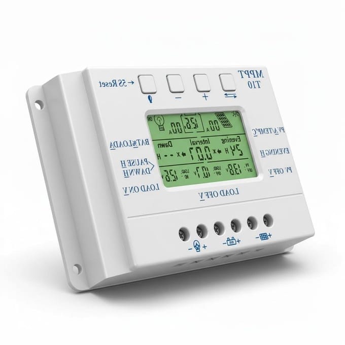 Zonnepaneel Laadregelaar - Solar Controller - Energie Beheer - Intelligent Battery Protection - 10A - Grijs