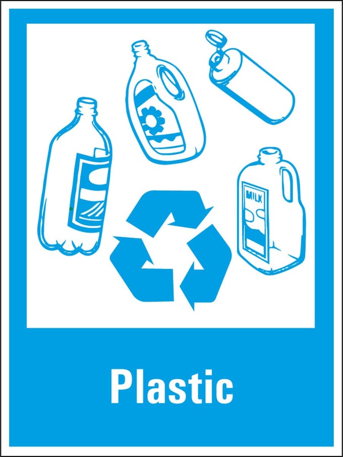 Plastic scheiden sticker 200 x 150 mm