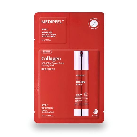 Rood Lacto Collageen 3000 Shot Serum 2-stapsmasker 5 stuks