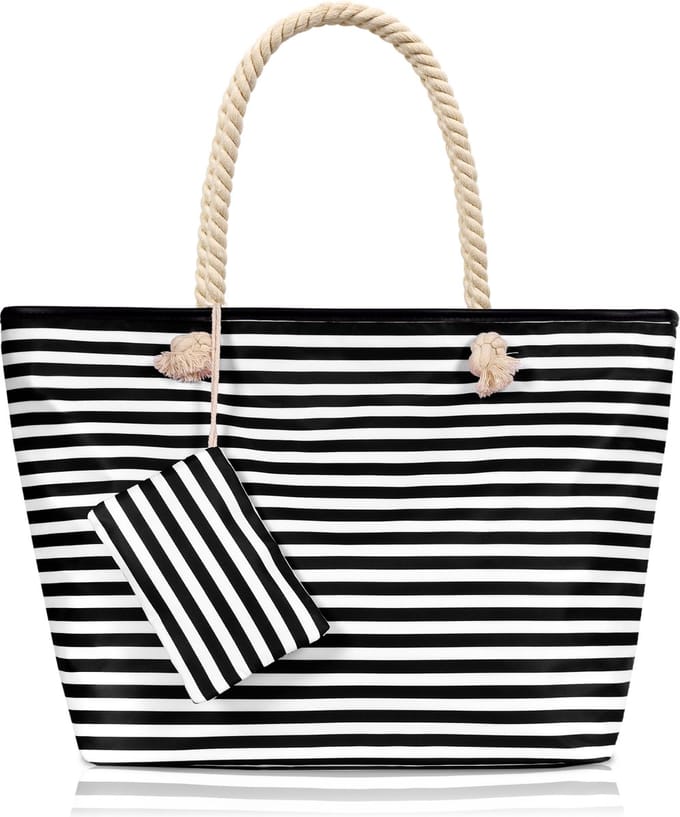 TAN.TOMI - Grote Shopper, Dames Handtas met klein Tas - Beach Bag met rits