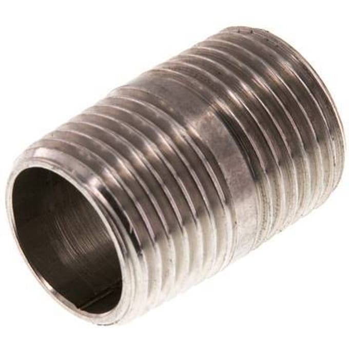 R 1/2'' RVS Dubbele Pijpnippel 20 Bar DIN 2982 - 30mm