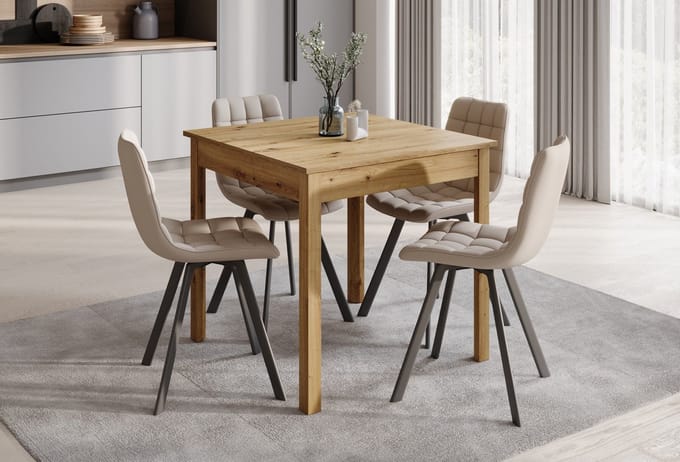 Meubella - Eetkamertafel Steve - Eiken - 80 cm