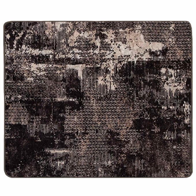 vidaXL - Tapijt - Runner - MARSA - Zwart - en - Wit - 80 - x - 100 - cm - Polyester - en - PVC