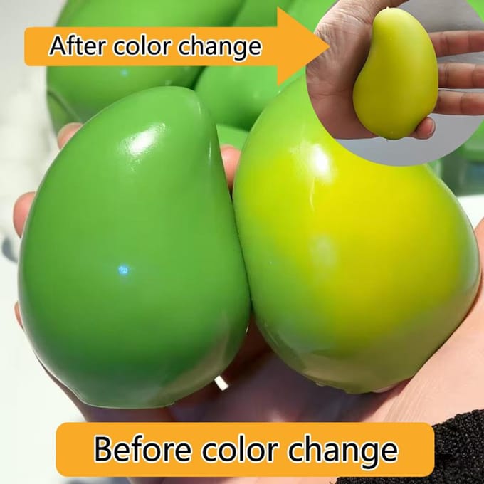 Handgemaakte Zachte Mango Stressbal Knijpspeeltje Kleurveranderende Mango Squishy Fidget Bal Asmr Sensorisch Stressverlichtend Speelgoed