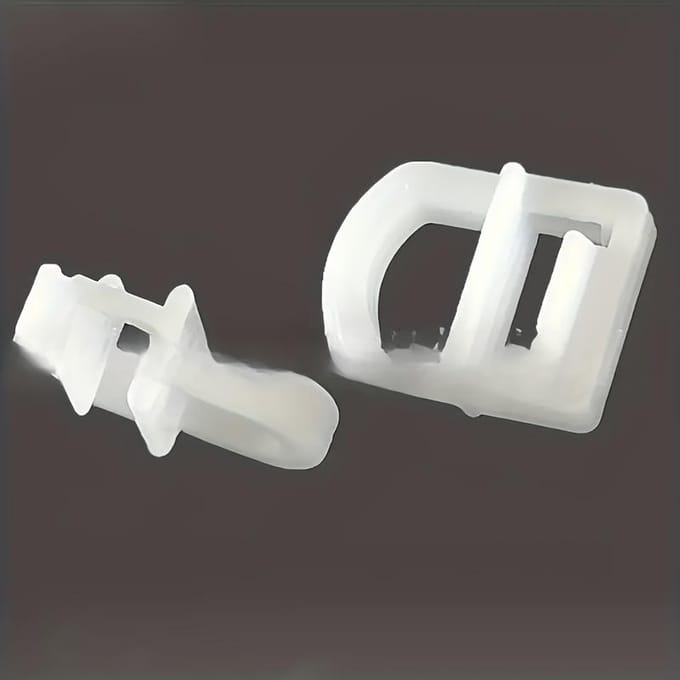 Moderne Plastic Autogordijn Gespen - Hefring Haakgesp voor Voertuigrail Schuifaccessoires wit