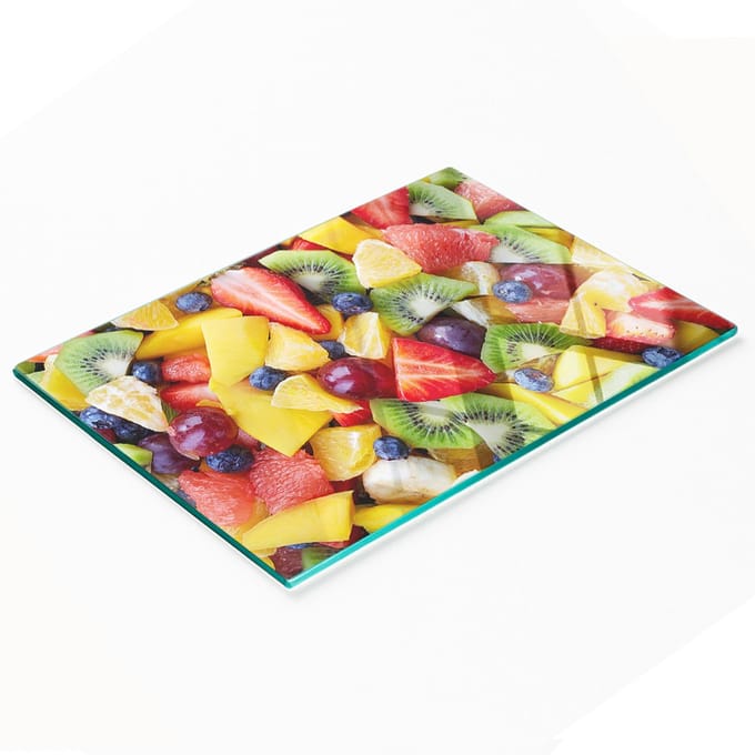 Decoratieve glazen serveerplank voor snacks en gesneden fruit, 80x52 cm