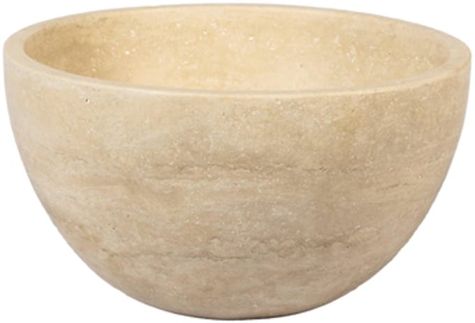 FugaFlow Efficiente Pietra Waskom - 21x21x12cm - rond - natuursteen - Travertine
