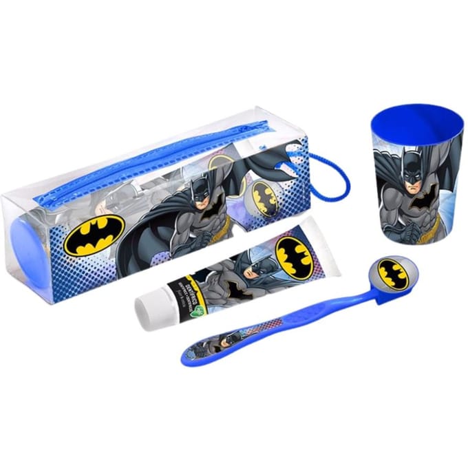 Cartoon Batman Set Tandenborstel, Tandpasta, Beker