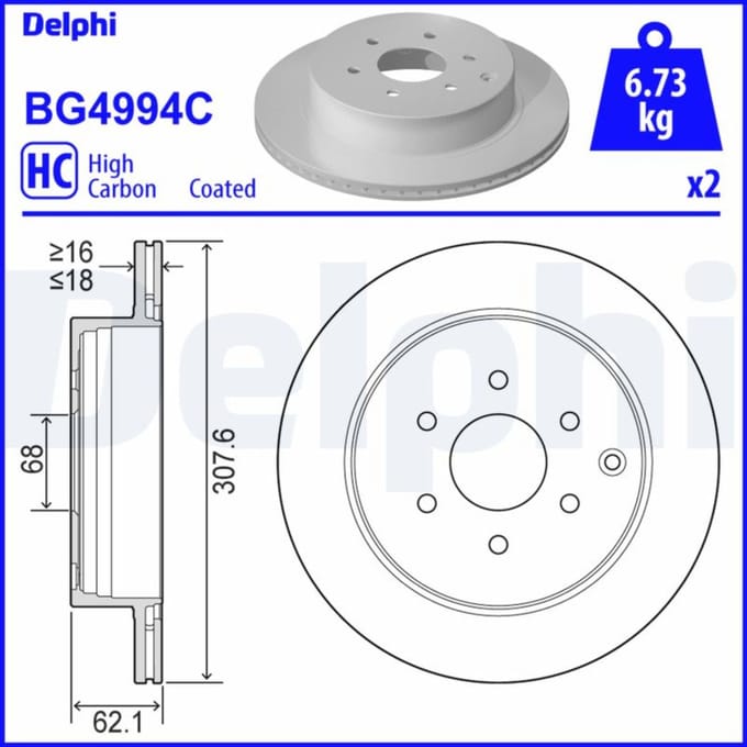Remschijf DELPHI BG4994C
