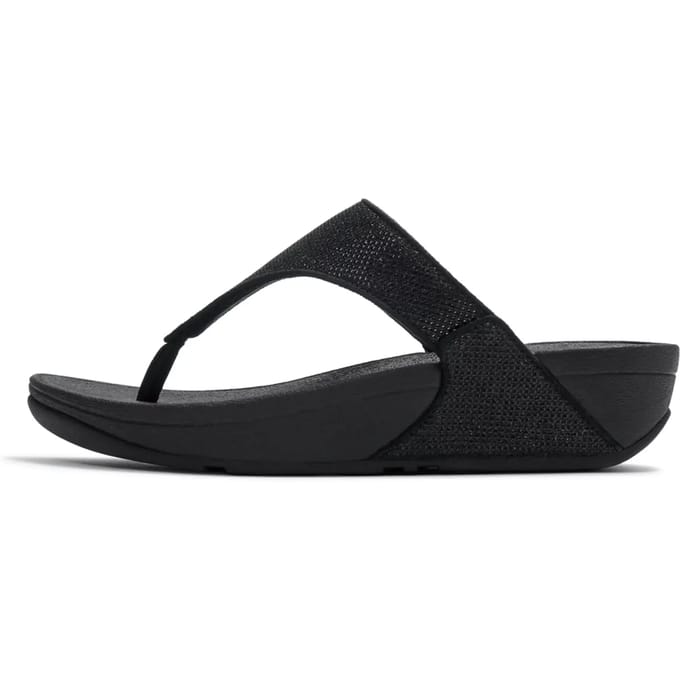 FitFlop Lulu Shimmerglitz Toe-Post Sandals Dames Sandalen - Zwart