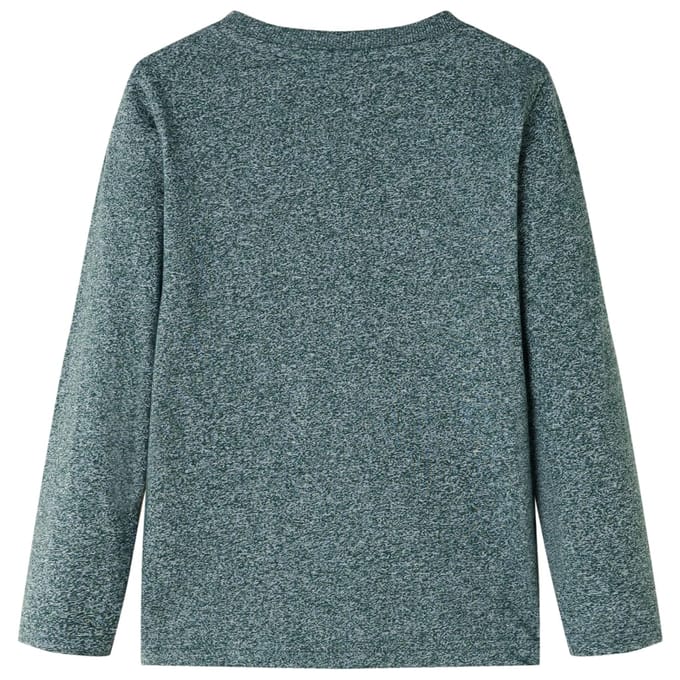 vidaXL - Kindershirt - met - lange - mouwen - 104 - gemêleerd - donkergroen