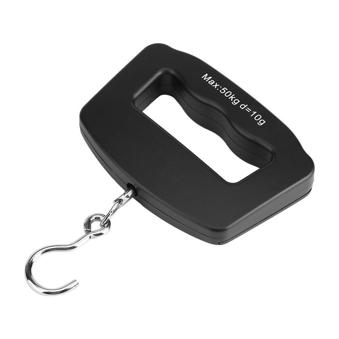 WeiHeng Mini balance électronique portable pour bagages, écran LCD numérique, crochet de suspension gray