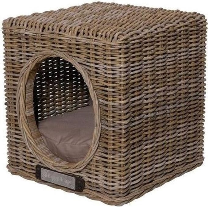 Happy-House Rieten Hocker Kubus 41x41x46 cm Naturel One Size