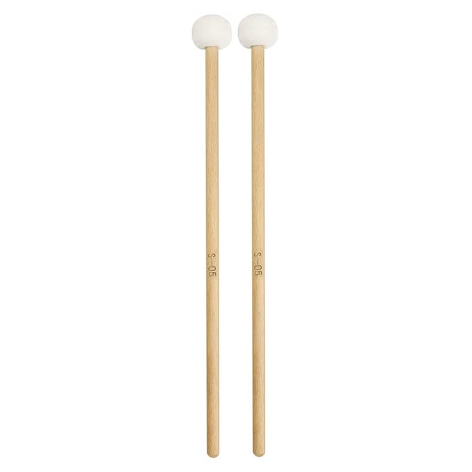 1 paar vilten hamers drumstokken met houten handvat voor percussie-instrument wit wit