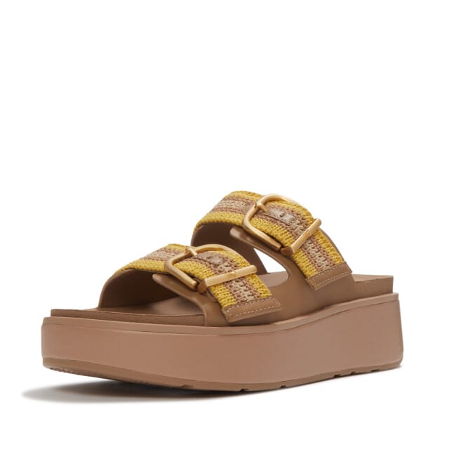 FitFlop Dames sandalen Gen-FF Max Buckle Stripe-Webbing Two-Bar Slides A3E