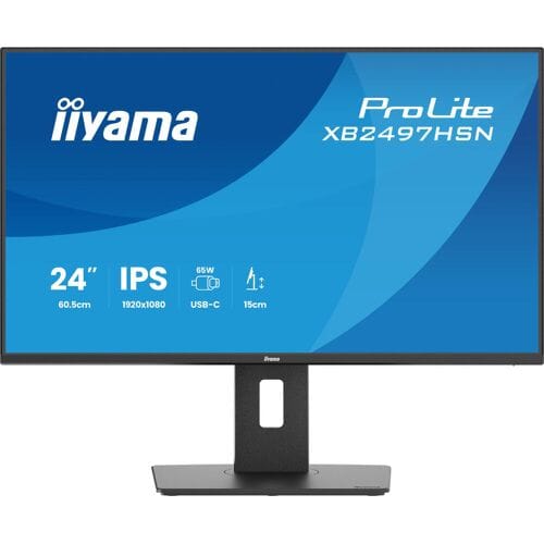 iiyama ProLite XB2497HSN-B1 - 24 inch - Full HD - IPS - USB-Hub (4x) - verstelbaar - USB-C Dock