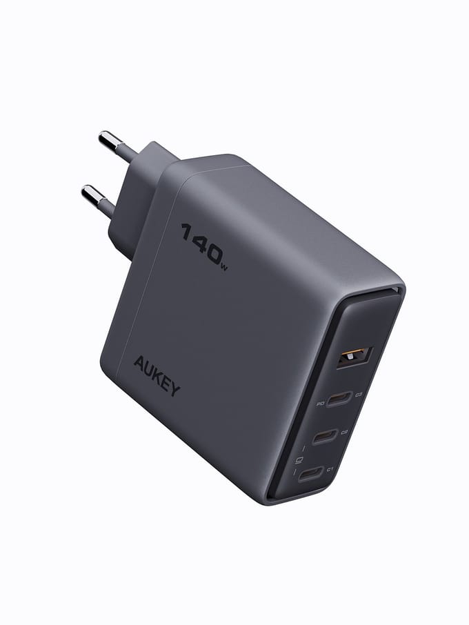 AUKEY Comet Mix Charger 140W 4-Poorts - Grijs