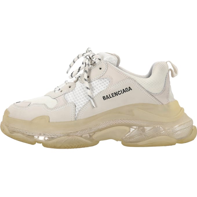 Balenciaga Triple S sneakers met transparante zool in wit polyester
