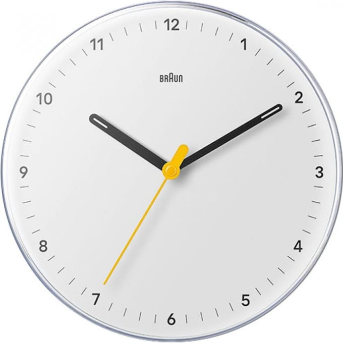 Braun BC26W - Wandklok - Analoog - Rond - Kwarts veegbeweging - Wit