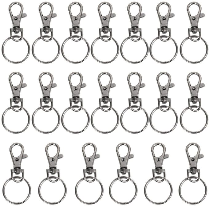 Dailygoods- Musketonhaak Set van 20 - Sleutelhanger