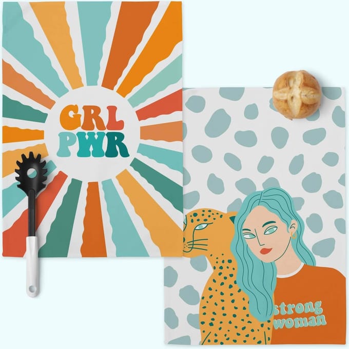 Set van 2 theedoeken Girl Power | Aware