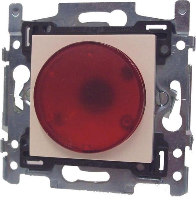 NIKO Original Greige inbouw signalisatie met rode LED lamp