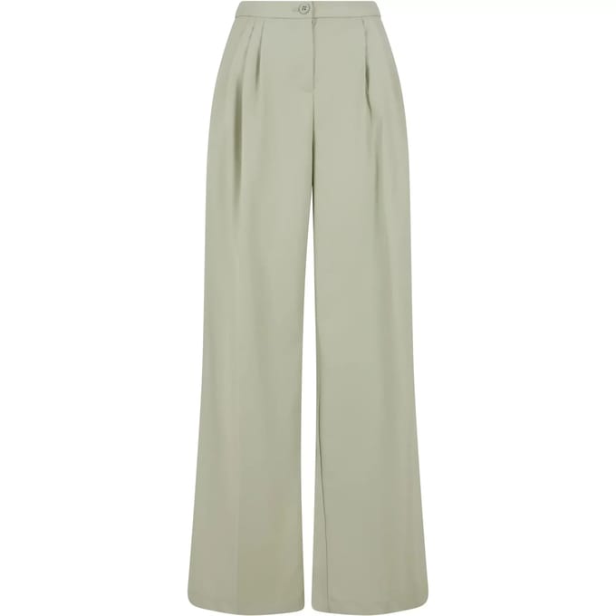 Urban Classics - Wide Leg Wijde broek - Taille, 30 inch - Groen
