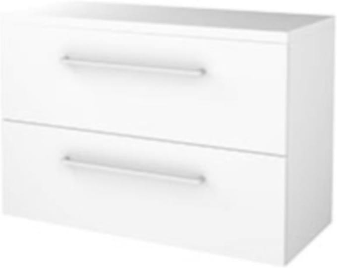 Basic-Line Start 46 Badkamermeubelset - 100 x 46 cm - Met Grepen - 2 Lades - Wastafelblad - Ice White