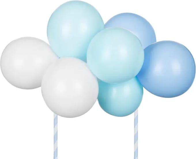 PartyDeco Ballon Cake Topper Kit Blauw 29cm