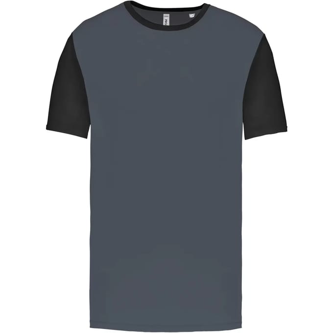 Tweekleurig herenshirt jersey met korte mouwen 'Proact' Grey/Black - S