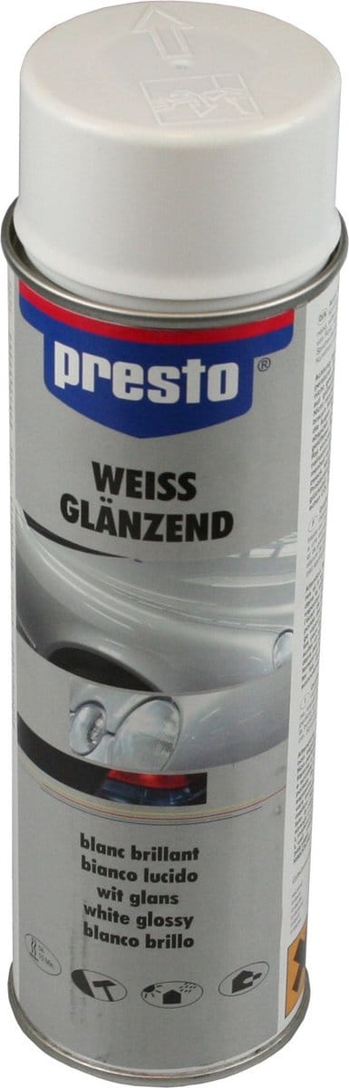 Presto Witte glans spuitlak - sneldrogend - weerbestendig - 500 ml