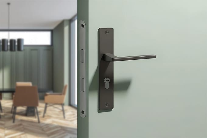 Kuchinox Zambia Deurkruk Grafit Lang Schild 72mm Slot