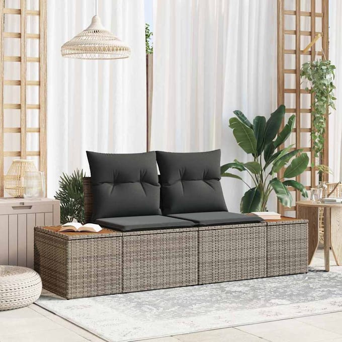 vidaXL - Tuin - Sofa - Grijs - 184 - x - 62 - x - 85cm - poly - rattan