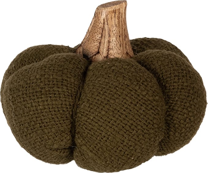 Clayre & Eef Decoratie Pompoen 8 cm Groen Polyester