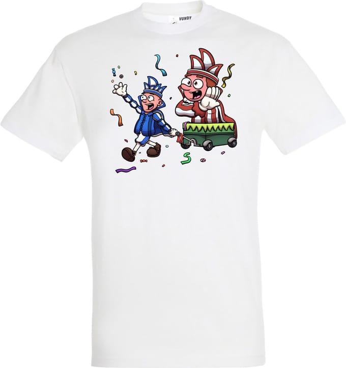 T-shirt Carnavalsoptocht | Carnaval | Carnavalskleding Dames Heren | Wit | maat S