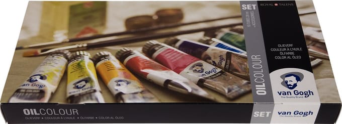 Van Gogh Olieverf Advanced set met 10 kleuren in tubes van 20 ml + accessoires