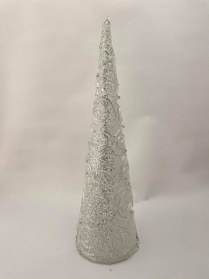 J-Line decoratieve kerstboom glitter wit 28cm